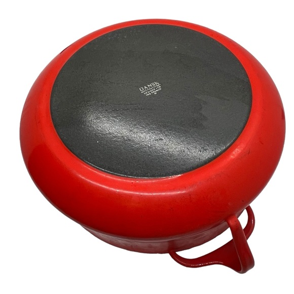 Vintage Dansk Kobenstyle Enamelware Red Dutch Oven/Casserole Round, France 8.5" - Picture 11 of 12